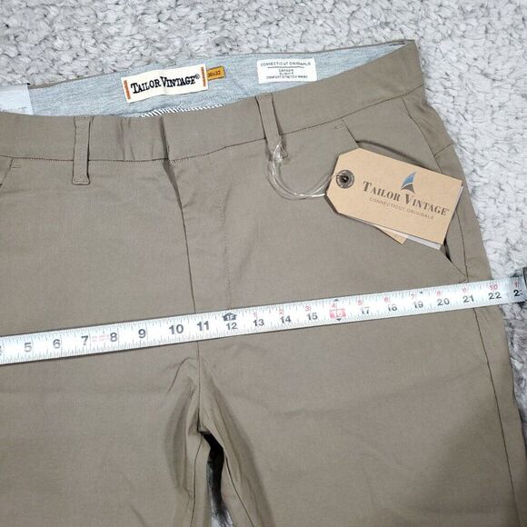 Tailor Vintage Canaan Slim Fit Performance Tech Pants Size 36x32 Tan Mushroom - Picture 8 of 9
